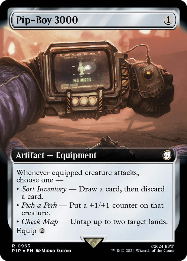 Pip-Boy 3000 (Extended Art) (Surge Foil) [Fallout] - Magic: The Gathering - Card Brawlers | Quebec | Canada |