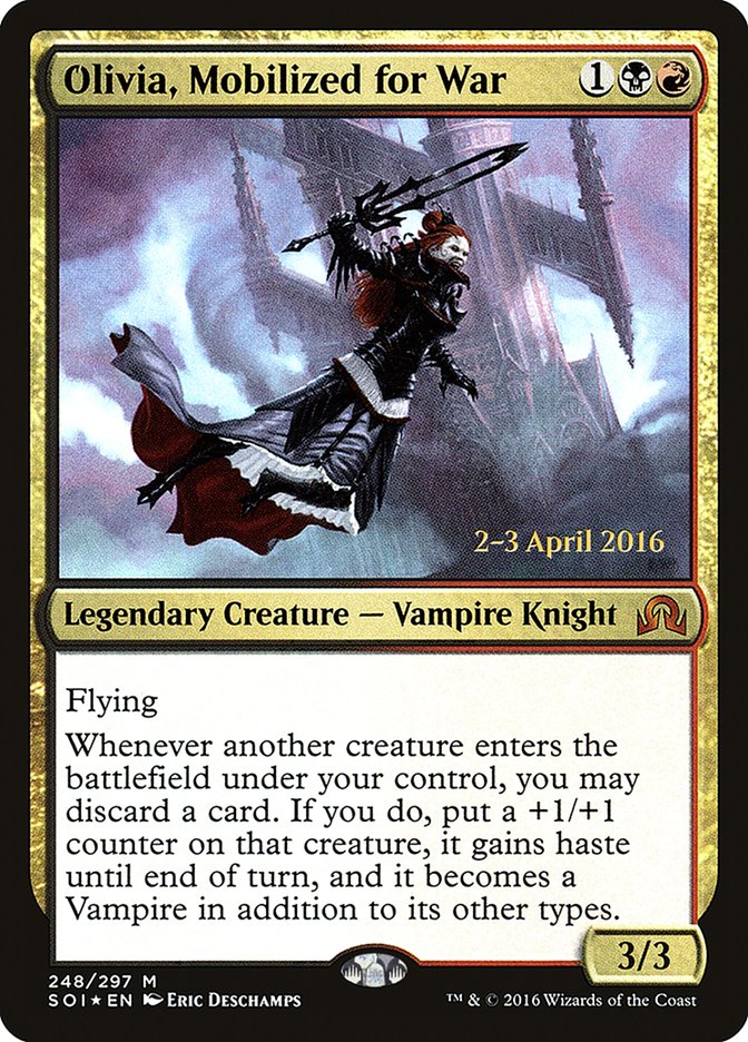 Olivia, Mobilized for War [Shadows over Innistrad Prerelease Promos] - Magic: The Gathering - Card Brawlers | Quebec | Canada |