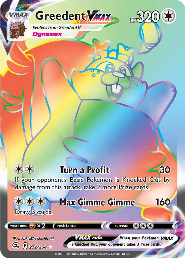 Greedent VMAX (272/264) [Sword & Shield: Fusion Strike] - Pokémon - Card Brawlers | Quebec | Canada |