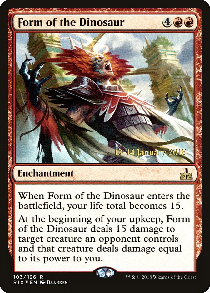 Form of the Dinosaur [Rivals of Ixalan Prerelease Promos] - Magic: The Gathering - Card Brawlers | Quebec | Canada |