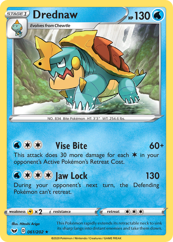 Drednaw (061/202) [Sword & Shield: Base Set] - Pokémon - Card Brawlers | Quebec | Canada |
