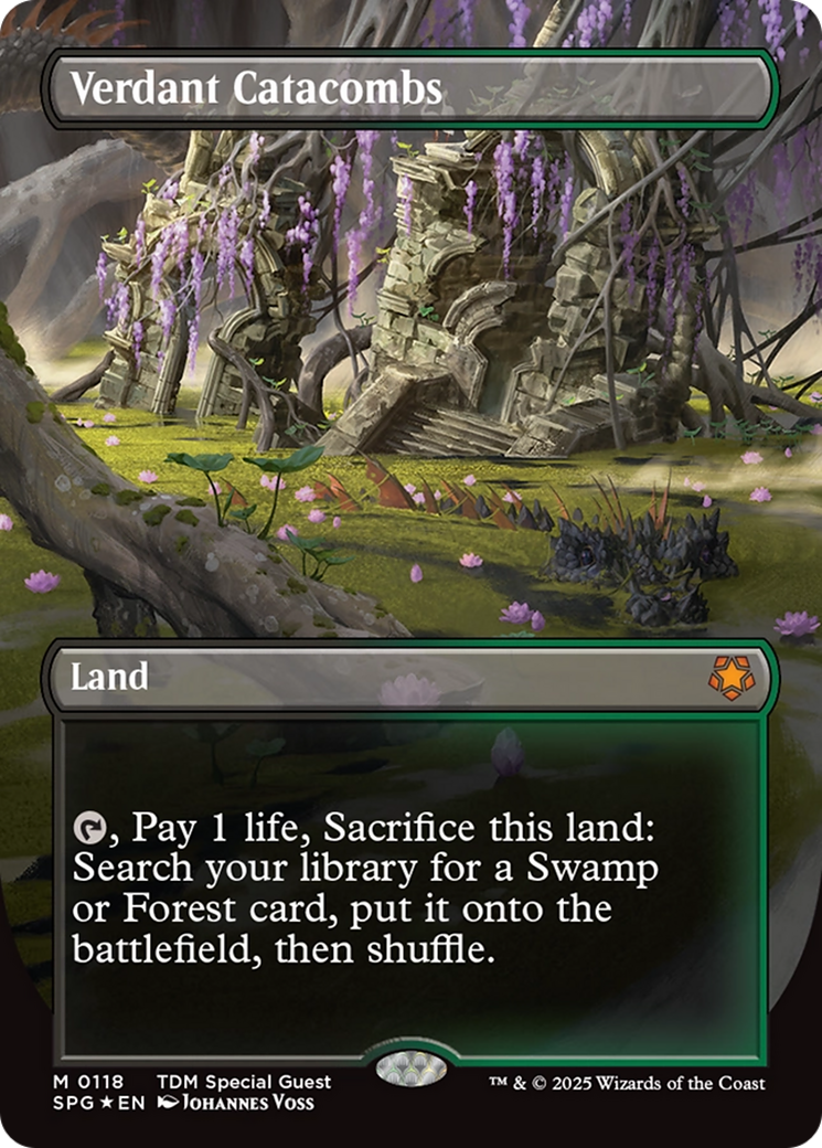 Verdant Catacombs (Borderless) (Dragonscale Foil) [Tarkir: Dragonstorm Special Guests] - Magic: The Gathering - Card Brawlers | Quebec | Canada |