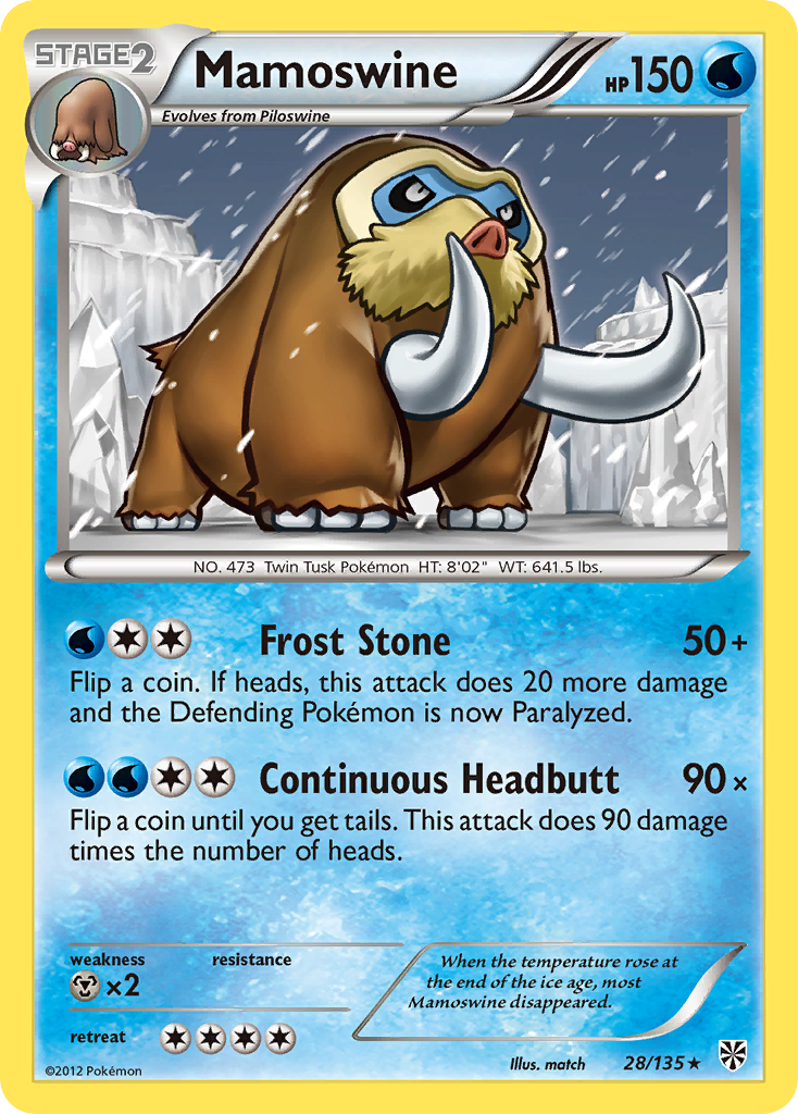 Mamoswine (28/135) [Black & White: Plasma Storm] - Pokémon - Card Brawlers | Quebec | Canada |