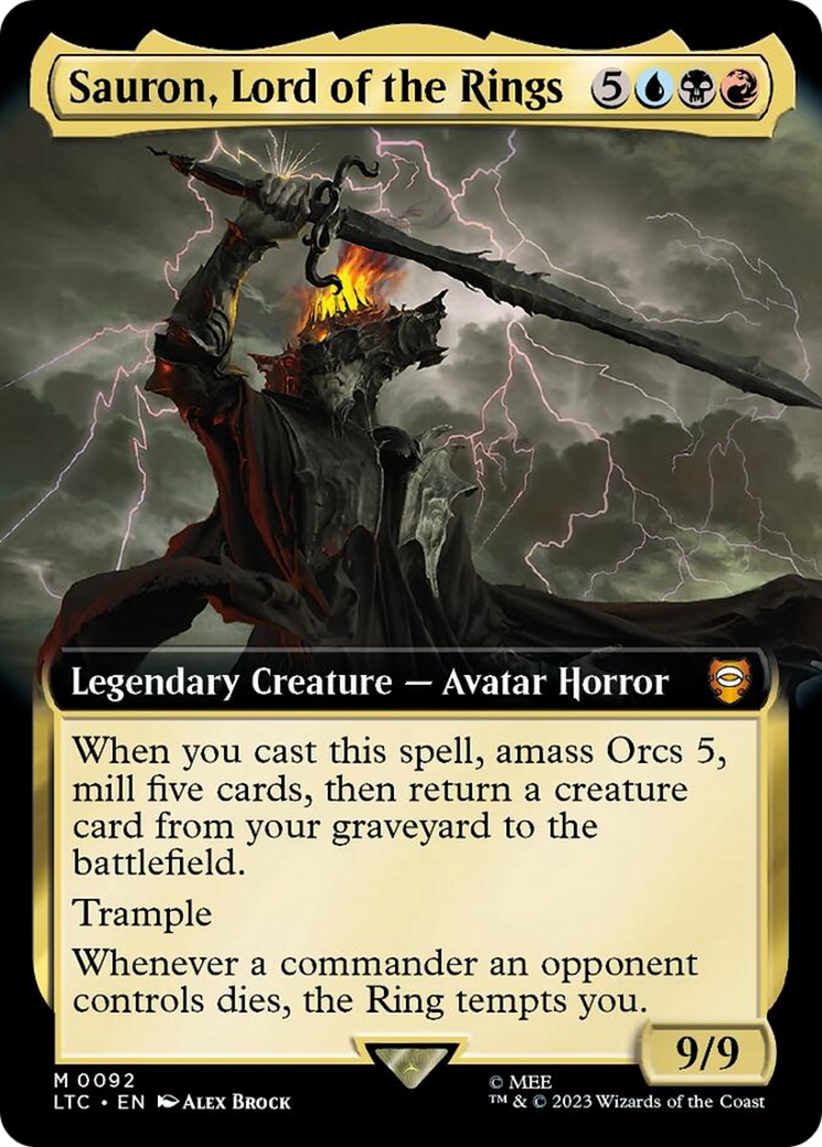 Sauron, Lord of the Rings (Extended Art) [The Lord of the Rings: Tales of Middle-Earth Commander] - Magic: The Gathering - Card Brawlers | Quebec | Canada |
