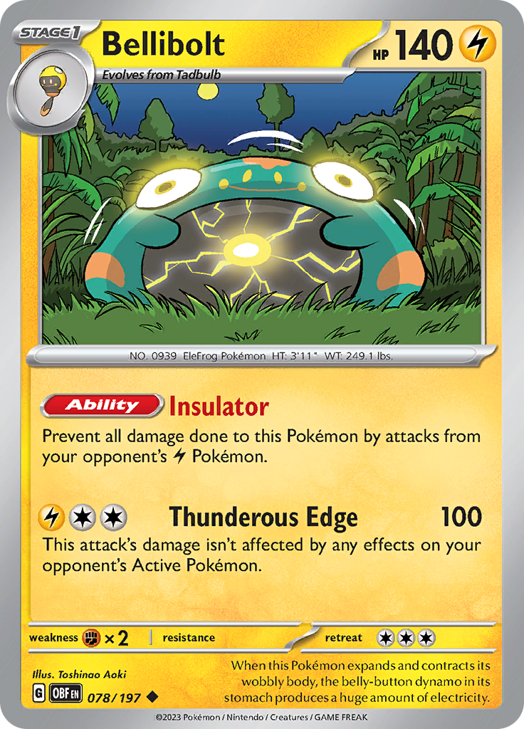 Bellibolt (078/197) [Scarlet & Violet: Obsidian Flames] - Pokémon - Card Brawlers | Quebec | Canada |