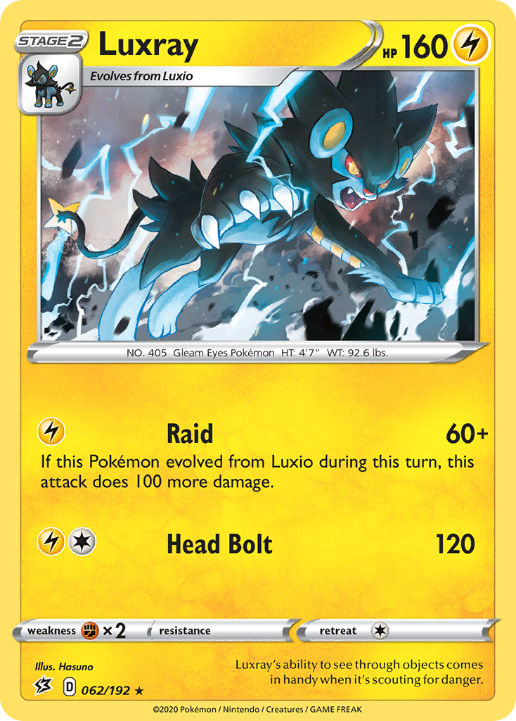 Luxray (062/192) [Sword & Shield: Rebel Clash] - Pokémon - Card Brawlers | Quebec | Canada |
