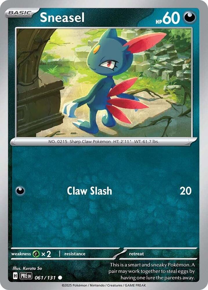 Sneasel (061/131) [Scarlet & Violet: Prismatic Evolutions] - Pokémon - Card Brawlers | Quebec | Canada |
