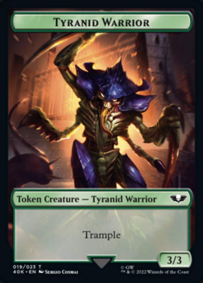 Tyranid (017) // Tyranid Warrior Double-Sided Token (Surge Foil) [Warhammer 40,000 Tokens] - Magic: The Gathering - Card Brawlers | Quebec | Canada |