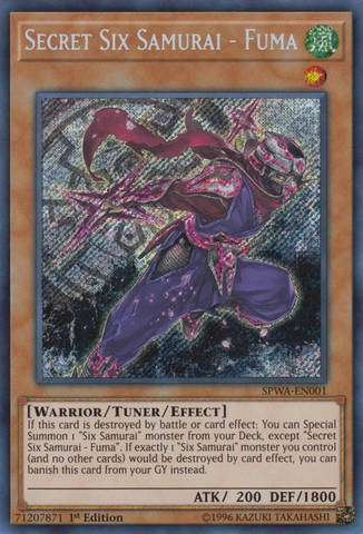 Secret Six Samurai - Fuma [SPWA-EN001] Secret Rare - Yu-Gi-Oh! - Card Brawlers | Quebec | Canada |