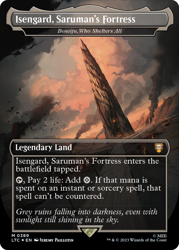 Isengard, Saruman's Fortress - Boseiju, Who Shelters All (Surge Foil Realms and Relics) [The Lord of the Rings: Tales of Middle-Earth Commander] - Magic: The Gathering - Card Brawlers | Quebec | Canada |