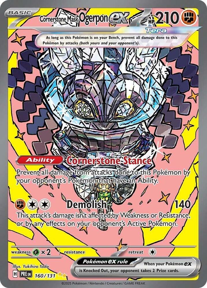 Cornerstone Mask Ogerpon ex (160/131) [Scarlet & Violet: Prismatic Evolutions] - Pokémon - Card Brawlers | Quebec | Canada |