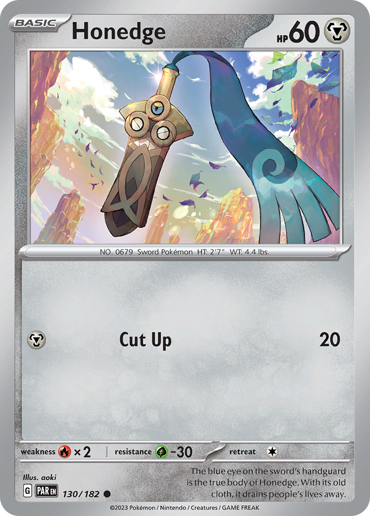 Honedge (130/182) [Scarlet & Violet: Paradox Rift] - Pokémon - Card Brawlers | Quebec | Canada |