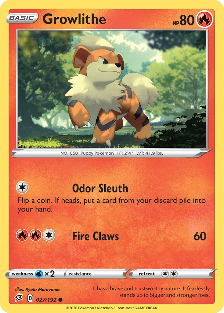 Growlithe (027/192) [Sword & Shield: Rebel Clash] - Pokémon - Card Brawlers | Quebec | Canada |