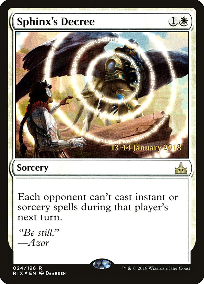 Sphinx's Decree [Rivals of Ixalan Prerelease Promos] - Magic: The Gathering - Card Brawlers | Quebec | Canada |