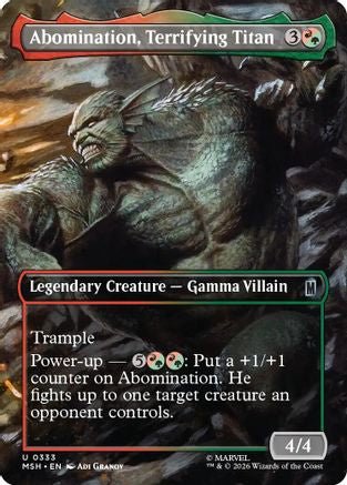 Abomination, Terrifying Titan (Borderless) (MSH-333) - Marvel Super Heroes Foil - Card Brawlers