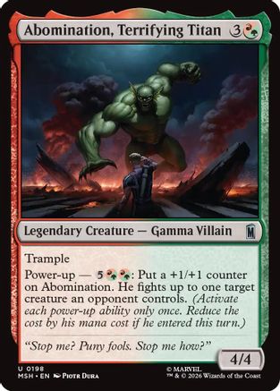 Abomination, Terrifying Titan (MSH-198) - Marvel Super Heroes - Card Brawlers
