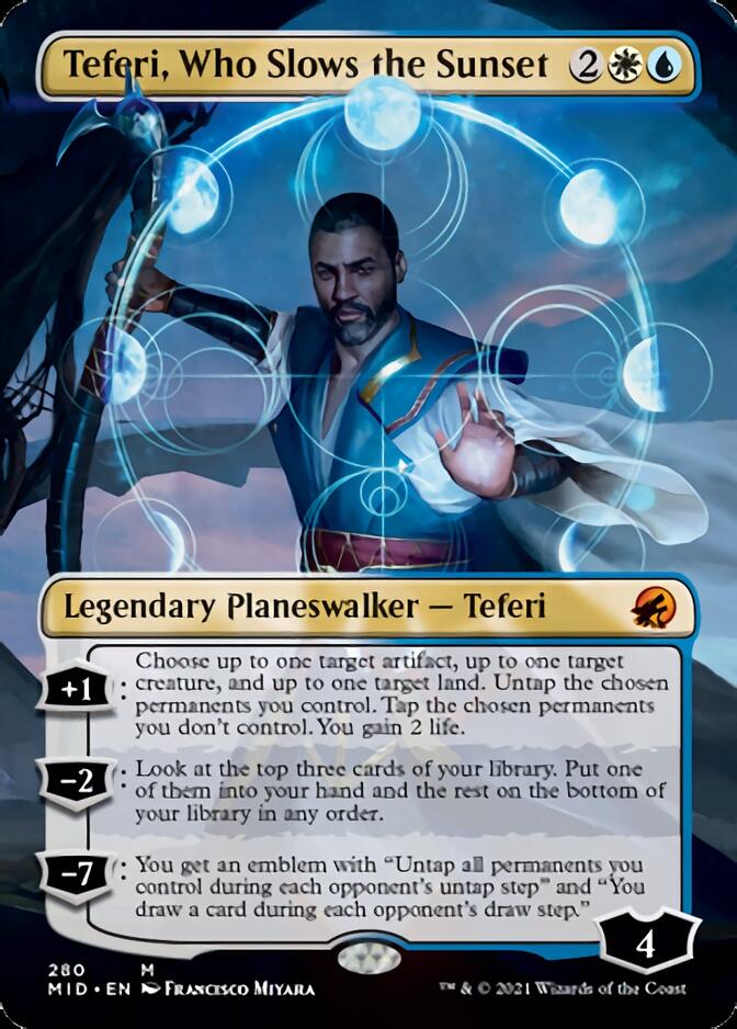 Teferi, Who Slows the Sunset (Borderless) [Innistrad: Midnight Hunt] - Magic: The Gathering - Card Brawlers | Quebec | Canada |