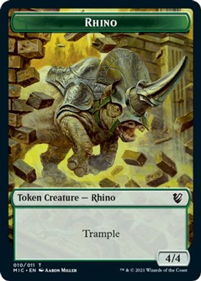 Rhino // Wolf Double-Sided Token [Innistrad: Midnight Hunt Commander Tokens] - Magic: The Gathering - Card Brawlers | Quebec | Canada |