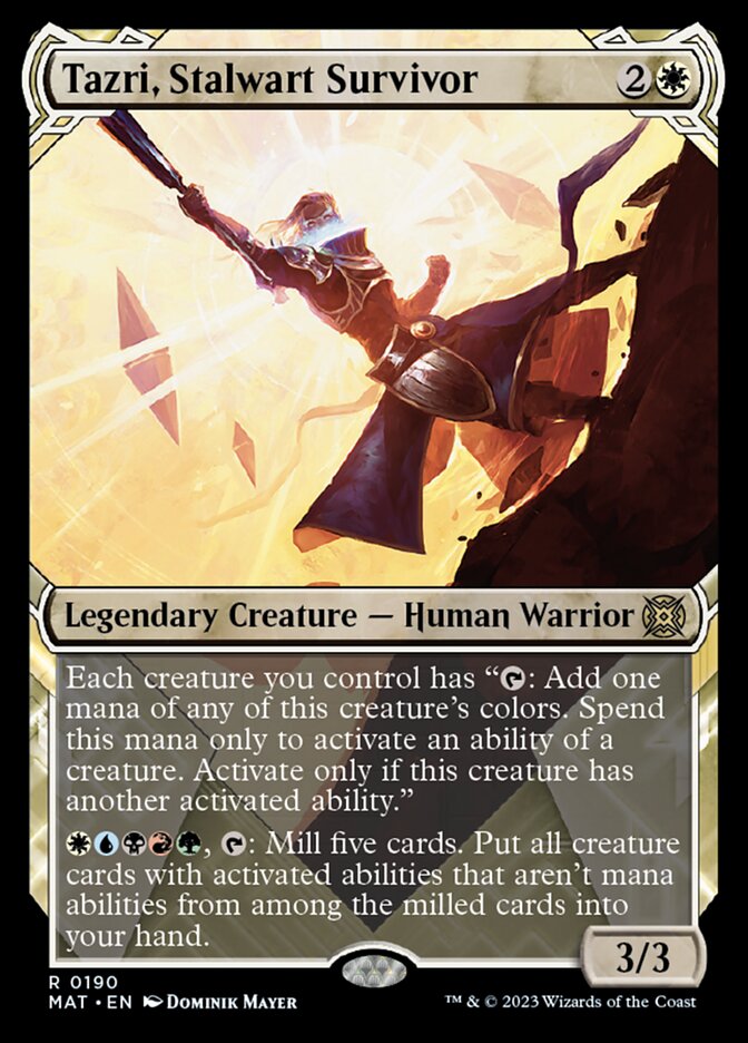 Tazri, Stalwart Survivor (Showcase Halo Foil) [March of the Machine: The Aftermath] - Magic: The Gathering - Card Brawlers | Quebec | Canada |
