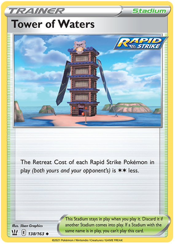 Tower of Waters (138/163) [Sword & Shield: Battle Styles] - Pokémon - Card Brawlers | Quebec | Canada |