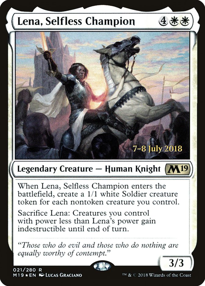 Lena, Selfless Champion [Core Set 2019 Prerelease Promos] - Magic: The Gathering - Card Brawlers | Quebec | Canada |
