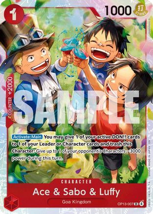 Ace & Sabo & Luffy (OP13-007) - Carrying On His Will Foil - Card Brawlers