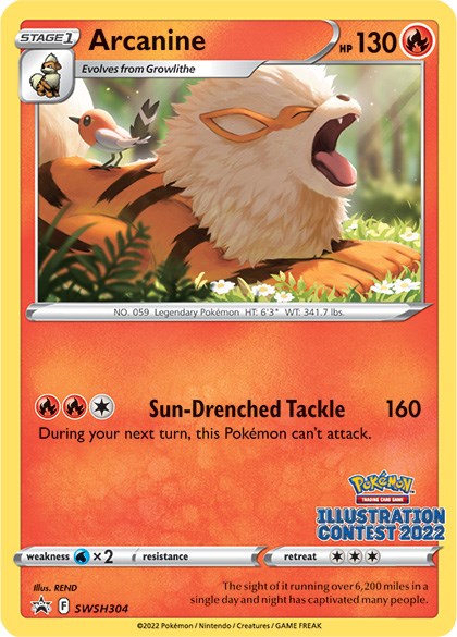 Arcanine (SWSH304) (Illustration Contest 2022) [Sword & Shield: Black Star Promos] - Pokémon - Card Brawlers | Quebec | Canada |