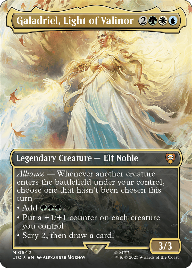 Galadriel, Light of Valinor (Borderless) (Surge Foil) [The Lord of the Rings: Tales of Middle-Earth Commander] - Magic: The Gathering - Card Brawlers | Quebec | Canada |