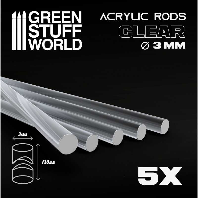 Green Stuff World - Acrylic Rods - Round 3 mm CLEAR - Green Stuff World - Card Brawlers | Quebec | Canada |