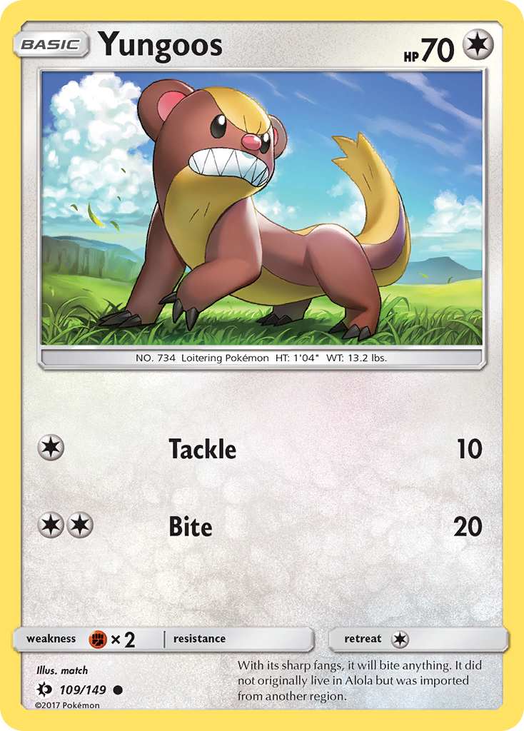 Yungoos (109/149) [Sun & Moon: Base Set] - Pokémon - Card Brawlers | Quebec | Canada |