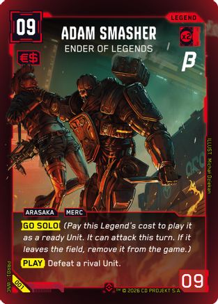 Adam Smasher - Ender of Legends (001) - PreRelease Beta Foil - Card Brawlers