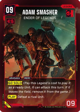 Adam Smasher - Ender of Legends (Epic) (001) - Welcome to Night City Retail Foil - Card Brawlers