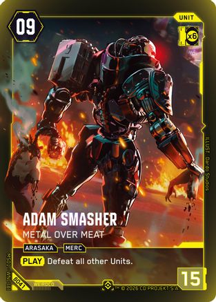 Adam Smasher - Metal Over Meat (Epic) (B041) - Welcome to Night City Beta Foil - Card Brawlers