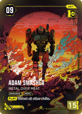 Adam Smasher - Metal Over Meat (IO) (B160) - Welcome to Night City Beta Foil - Card Brawlers