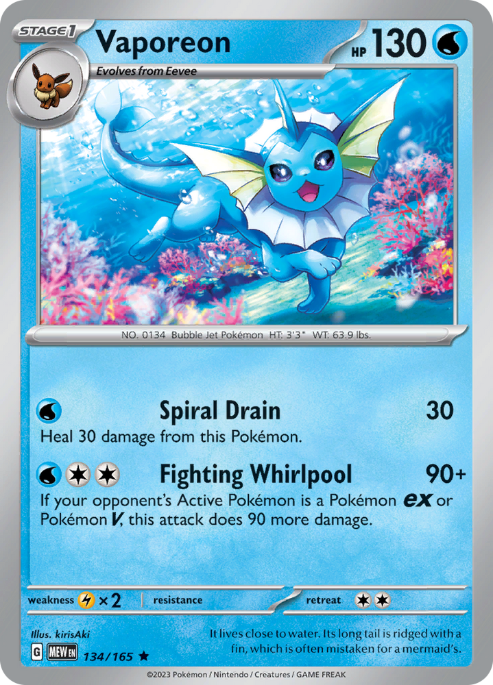 Vaporeon (134/165) [Écarlate et Violet : 151] 