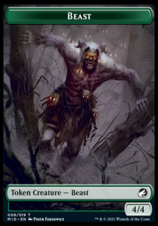 Beast Token [Innistrad: Midnight Hunt Tokens] - Magic: The Gathering - Card Brawlers | Quebec | Canada |