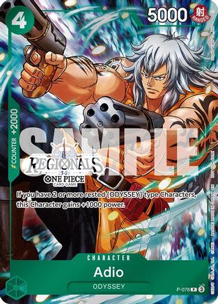 Adio (Online Regional Participation Pack 2025 Vol.1) (P-078) - One Piece Promotion Cards Foil - Card Brawlers