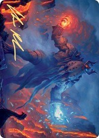 Aegar, the Freezing Flame (Gold - Stamped Signature) [Kaldheim Art Series] - Card Brawlers