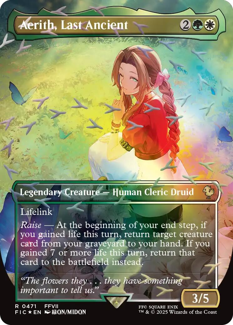 Aerith, Last Ancient (Borderless) (Chocobo Track Foil) [FINAL FANTASY Commander] - Card Brawlers