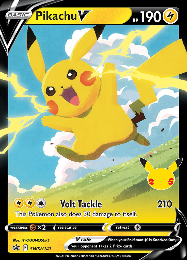 Pikachu V (SWSH143) (Celebrations) [Sword & Shield: Black Star Promos] - Pokémon - Card Brawlers | Quebec | Canada |