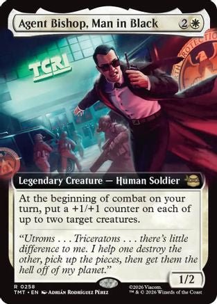 Agent Bishop, Man in Black (Extended Art) (TMT-258) - Teenage Mutant Ninja Turtles - Card Brawlers