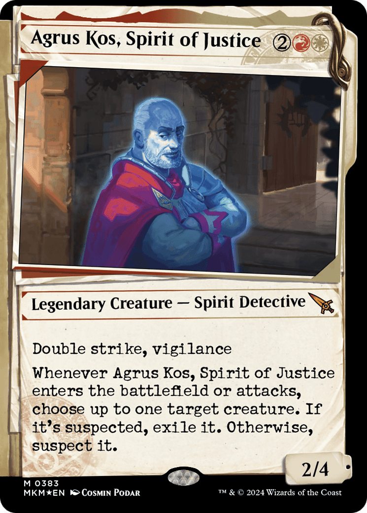 Agrus Kos, Spirit of Justice (Showcase) (Invisible Ink) [Murders at Karlov Manor] - Card Brawlers