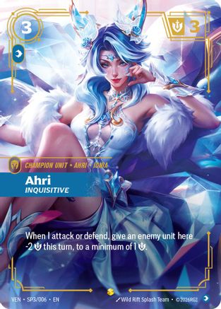 Ahri - Inquisitive (SP3/006) - Vendetta Foil - Card Brawlers