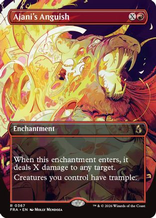 Ajani's Anguish (Borderless) (FRA-367) - Reality Fracture - Card Brawlers