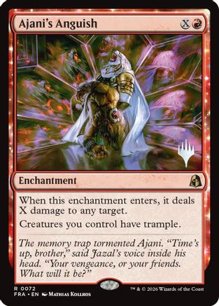 Ajani's Anguish (PPFRA-072) - Promo Pack: Reality Fracture Foil - Card Brawlers
