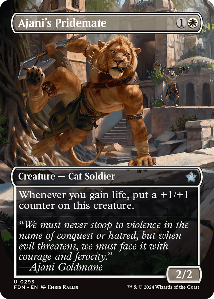 Ajani's Pridemate (Borderless) [Foundations] - Card Brawlers