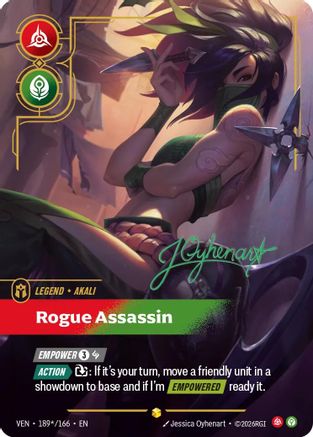 Akali - Rogue Assassin (Signature) (189*/166) - Vendetta Foil - Card Brawlers