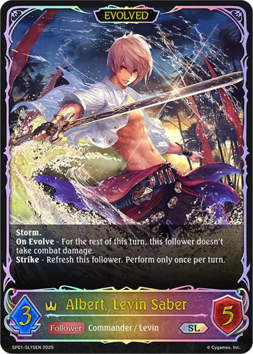 Albert, Levin Saber (Evolved) (SL) (SP01 - SL15EN) [Seaside Memories] - Card Brawlers