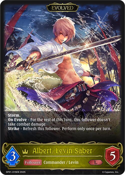 Albert, Levin Saber (Evolved) (SP01 - 015EN) [Seaside Memories] - Card Brawlers