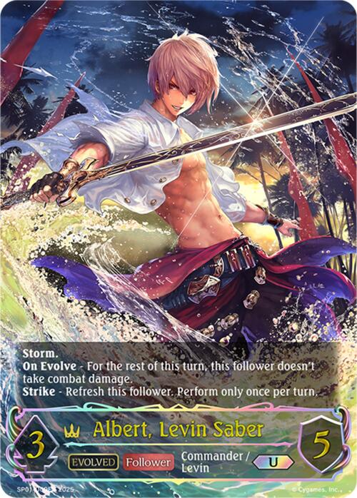 Albert, Levin Saber (Evolved) (U) (SP01 - U09EN) [Seaside Memories] - Card Brawlers